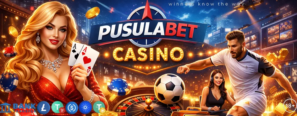 Casino ve spor temalı renkli karşılama afişi